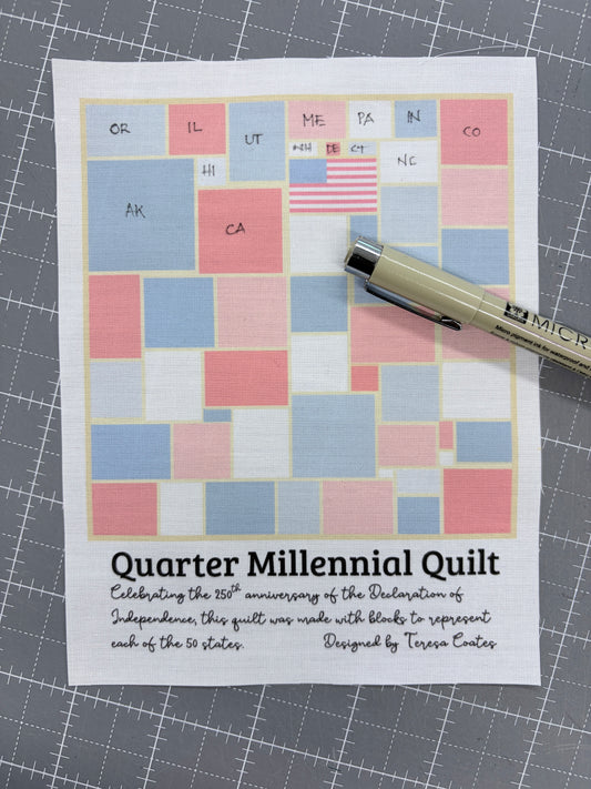 Quarter Millennial Quilt Label